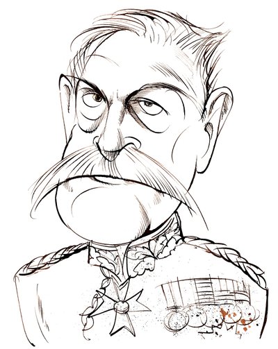 British Field Marshall, First Earl Haig of Bernersyde (1861-1928); caricature by Neale Osborne